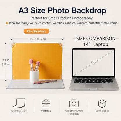 BYSTONE Product Photography Backdrops Kit, 8 Pcs 16 Patterns Photo Backdrop Board, 16.5 x 11.7 in Tabletop Background for Food Jewelry Cosmetics, Small Product Photoshoot Props