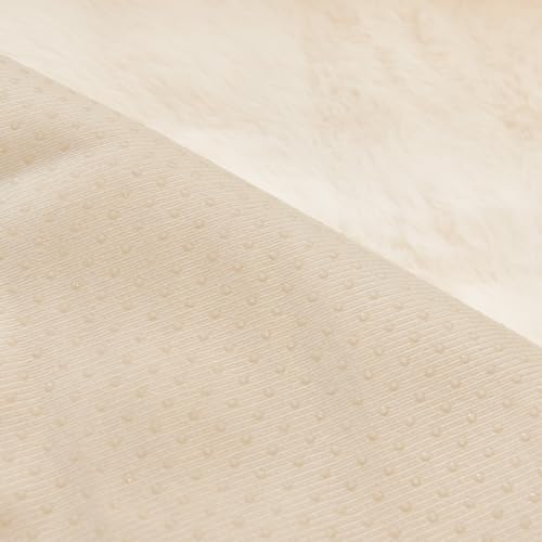 vctops 3 Pieces Faux Rabbit Fur Sofa Armrest Cover for Recliner Chair Non Slip Fluffy Furry Headrest Cover Soft Fuzzy Couch Cover for Dogs Washable Furniture Protector (Cream,1 Seat) - color: Cream