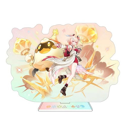 Rainteam Characters Acrylic Stand Figure,Colorful and Exquisite Character Design for Game Fans' Collection (Linnea) - color: Linnea