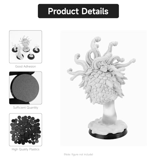 100Pcs 40mm/1.57inch Plastic Model Miniature Bases,4mm/0.16 Thick Circular War Figure Display Stands For Gaming Miniatures or Wargames Role Playing Board Game Figure Toy(100PCS-40mm-Black Round) - color: 100PCS-40mm-Black Round
