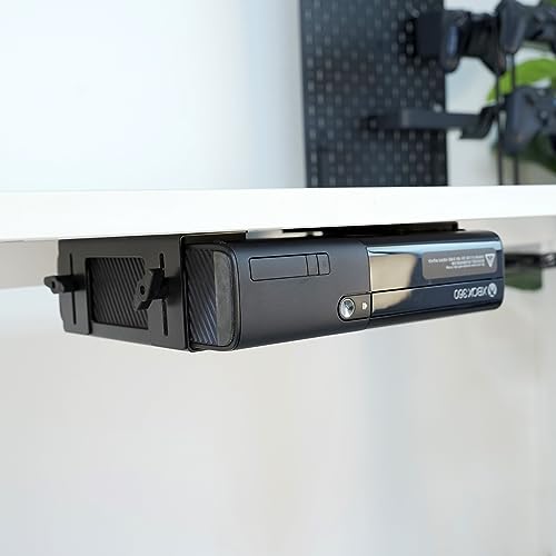 Monzlteck Adjustable Wall and Under Desk Mount Bracket for Gaming Consoles（Xbox 360,ONE,PS5 Slim,PS4,PS3, DVD Players,Cable Box, PC and More, Mounting Template Include