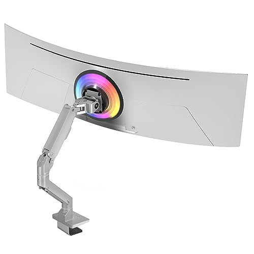 AVLT Single Monitor Arm Desk Mount, Gray | 34-57" Screens, Heavy Duty - color: Gray-34 to 57 Inch
