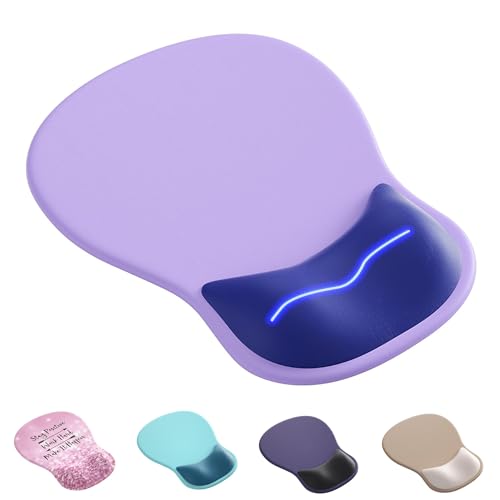 Ergonomic Mouse Pad with Wrist Rest,Cute Gel Mousepad Wrist Support - Small Mini Portable for Travel Mouse Pads for Desk Laptop,Computer,Office & Home Decor (Purple & Blue) - color: M-Purple&Blue