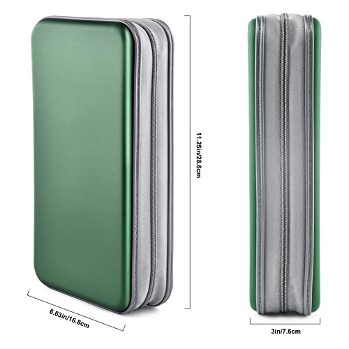 DVD Case, Bivisen CD Case Holder Wallet Binder 96 Capacity CD/DVD Cases Storage Holder Binder Organizer Wallet Book for Car Home Travel (Dark Green) - color: Dark Green