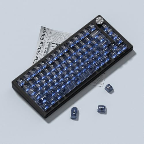 dagaladoo Clear keycaps,Transparent Keyboard keycaps,Jelly Key caps Set,Shine Through keycap，MDA Profile Keyboard caps for Mx Switches Mechanical Keyboard(Haze Blue) - color: Haze Blue