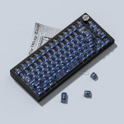 dagaladoo Clear keycaps,Transparent Keyboard keycaps,Jelly Key caps Set,Shine Through keycap，MDA Profile Keyboard caps for Mx Switches Mechanical Keyboard(Haze Blue) - color: Haze Blue