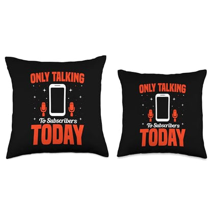 Content Creator Must Haves Influencer Vlog Producer Streamer Throw Pillow - size: 18x18