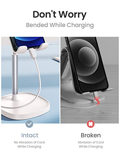 LISEN Cell Phone Stand Adjustable Phone Holer for Desk, Computer Office Desk Accessories for iPhone 16 Holder Women Kitchen Essentials Fits All Mobile Phones Switch Kindle iPads Tablet 4-10in (White - color: White