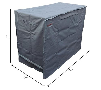 Waterproof 80 Qt Rolling Cooler Cart Cover Fits Most Patio Ice Chest Party Cooler Upto 34L x 20W x 32H inch-Grey - color: Grey, size: 34L x 20W x 32H inch
