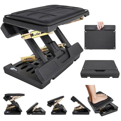 Adjustable Foot Rest Under Desk - Ergonomic Office Foot Stool with Massage, Leg Rest for Desk, Anti-Slip Design for Home & Work, Improves Posture (Black) - color: Black