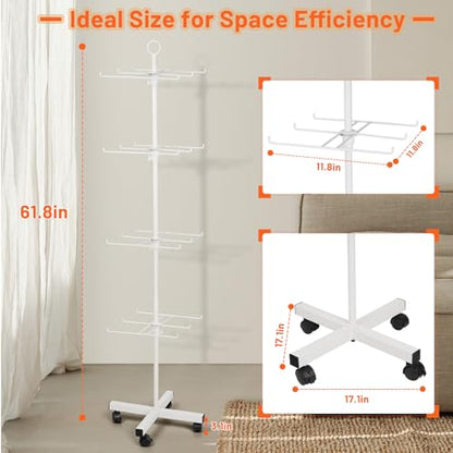 Flenpptly Retail Display Stand Rotating Display Stand 4 Tier Spinning Display Stand for Craft Shows, Jewelry, Keychain, Earring Adjustable Height Retail Display Racks (White) - color: 4-Tier White