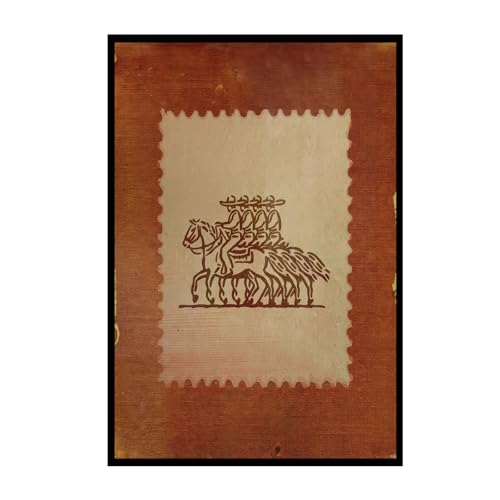 ZHXICHEN Vintage Rustic Stamp Wall Art Vintage Mexico Cowboys on Horseback Wall Decor Cowboys on Horseback Wall Print,Modern Farmhouse Pictures Posters for Bedroom Living Room 16x24 Inch Unframed - color: white-4, size: 24"L x 16"W