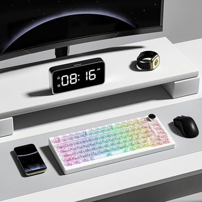 dagaladoo Clear keycaps,Transparent Keyboard keycaps,Jelly Key caps Set,Shine Through keycap，MDA Profile Keyboard caps for Mx Switches Mechanical Keyboard(White) - color: White