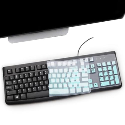 2PCS Keyboard Cover for Logitech K120 & MK120 Ergonomic Desktop USB Keyboard Ultra Thin US Layout Protective Skin-MintGreen+Clear - color: MintGreen+Clear