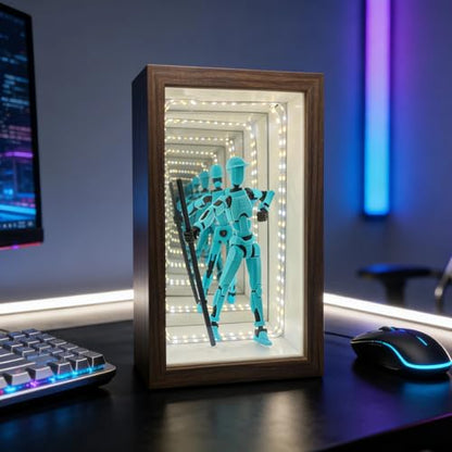 Acrylic Display Case for Collectibles – Lighted Infinity Mirror Mini & Action Figure Cabinet