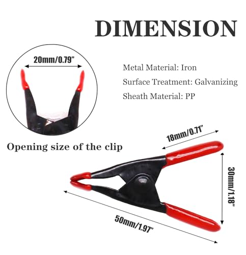 2 Inch Spring Clamps, Heavy Duty Metal Strong Clips Clamps (20pcs, Red) - color: Red, size: 20 Pcs