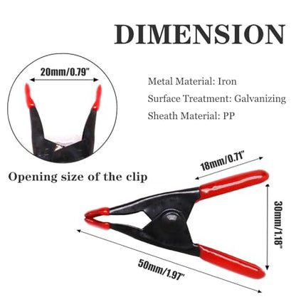 2 Inch Spring Clamps, Heavy Duty Metal Strong Clips Clamps (20pcs, Red) - color: Red, size: 20 Pcs