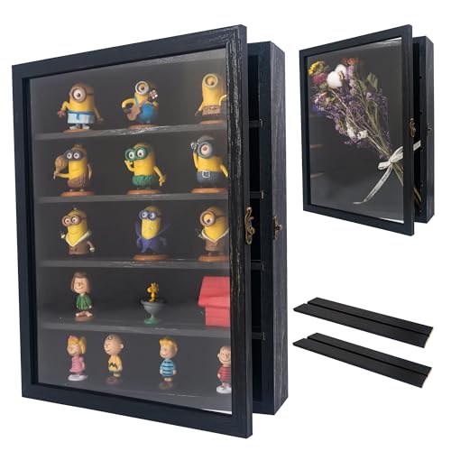 Shadow Box with Shelves, Black 11x14 Deep Memory Shadow Box Display Case for Trinket ,Keepsake Collectibles, Coins Military Medals Pins Wedding Flowers - color: Black, size: 11*14
