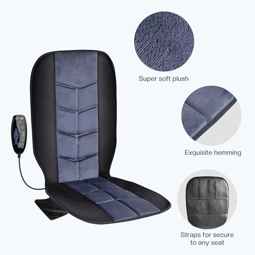 CILI Massage Chair Pad,Back Massager with Heat,Massage Seat Cushion with 10 Vibration Motors,30-60-90 Minutes Heating Options,Chair Massager for Office Chair, Home Office Use, Relaxation Gift - color: Black