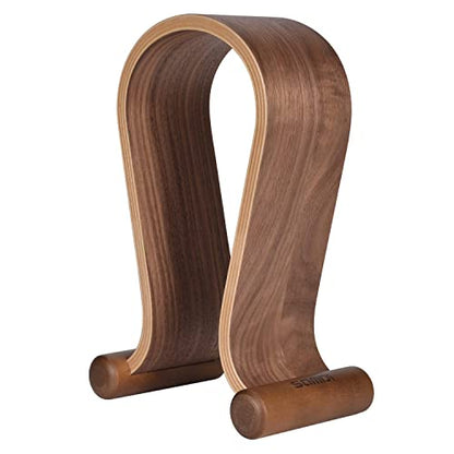 SAMDI Wood Headphone Stand, Headphone Holder Wood Headset Stand Compatible for Sony, Bose, Shure, Jabra, JBL, AKG Gaming Headphones Display et. (Walnut) - color: Walnut