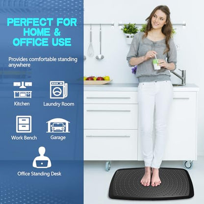 Large Comfort Standing Desk Mat (17"x28") - 3/4 Thick PU Foam Anti Fatigue Foot Massage Mat with Acupressure Points, Non-Slip Waterproof Easy Clean Kitchen Floor Mat for Office Home - size: 28"L x 17"W x 0.8"Th