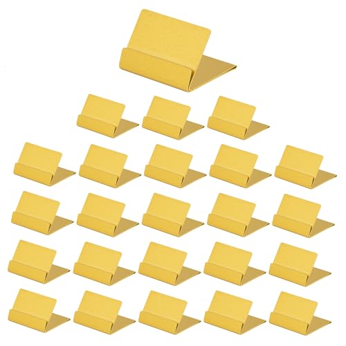 Urban Deco Table Card Holder Metal Place Card Holders Steel Card Holders for Photos, Food Signs, Memo Notes, Weddings, Restaurants, Birthday (Gold 24PK) - color: Gold 24pk