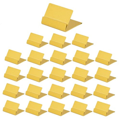 Urban Deco Table Card Holder Metal Place Card Holders Steel Card Holders for Photos, Food Signs, Memo Notes, Weddings, Restaurants, Birthday (Gold 24PK) - color: Gold 24pk