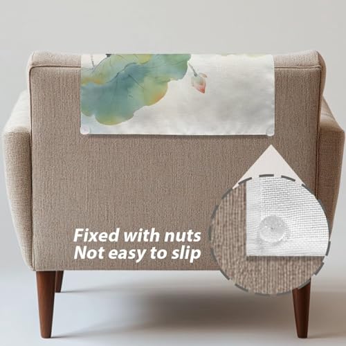 Recliner Slipcovers Recline Headrest Cover Cat Lotus Leaf Lotus Flower Sofa Armchair Headrest Cover Lounge Chair Headrests Protector Covers Not Easy to String - color: Cat Lotus Leaf Lotus Flower