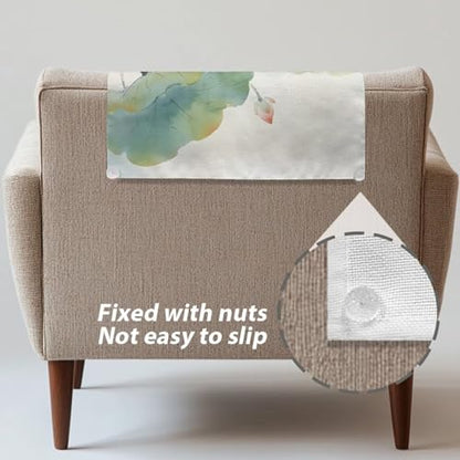 Recliner Slipcovers Recline Headrest Cover Cat Lotus Leaf Lotus Flower Sofa Armchair Headrest Cover Lounge Chair Headrests Protector Covers Not Easy to String - color: Cat Lotus Leaf Lotus Flower