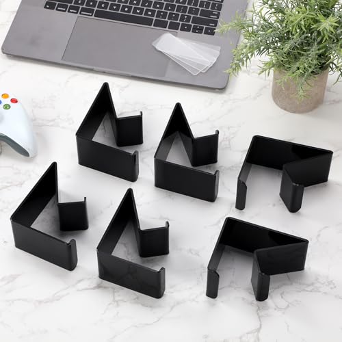 Wonderjune 6 Pcs Headphone Wall Hangers 2 in 1 Adhesive Gaming Headset Holder Hooks for Wall Mount Strong Universal Stand Hooks for Most Headphone Controller, Hat, Baseball Caps, Closet, Door
