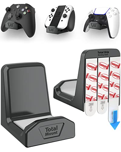 TotalMount Controller Wall Stands (2 Pack) with Non-Slip Pads & Removable Adhesive for Xbox, PS5, PS4, and Nintendo – These Premium Holders Won’t Damage Your Wall with Screws or Permanent Adhesive - color: Premium Black – Two Pack