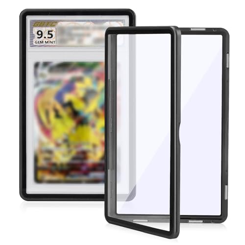 Magnetic Graded Card Case, Premium Aluminum Alloy Protector with 9-Point Lock, Personalized Slab Bumper for 35PT PSA/CSG, Drop-Tested & UV Resistant, Ideal for Display & Long-Term Storage (Black) - color: Black, style: PSA Card Case