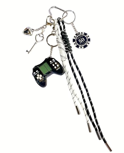 Game Console Keychain, Bag Charm, Hand-Woven Nylon Rope Cute Key Chain, Aesthetic Keychain, Bag Accessories Charms for Handbag, Backpack