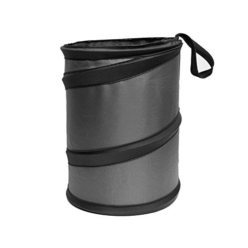 FH Group Automotive Waterproof Portable Collapsible Large Trash Can Garbage Container fits Most Cars,Polyethylene,SUVs,and Trucks Gray - color: Gray, style: Large