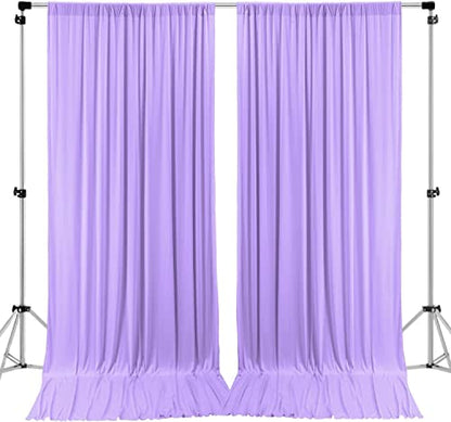 AK TRADING CO. 10 feet x 8 feet IFR Polyester Backdrop Drapes Curtains Panels with Rod Pockets - Wedding Ceremony Party Home Window Decorations - Lavender - color: Lavender