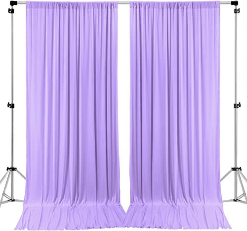 AK TRADING CO. 10 feet x 8 feet IFR Polyester Backdrop Drapes Curtains Panels with Rod Pockets - Wedding Ceremony Party Home Window Decorations - Lavender - color: Lavender