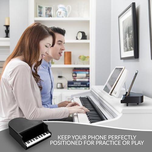 VELENTI Piano Phone Stand - Fancy Holder for Bed, Office - Large Cell Stand Holds 8 cm Wide Phones for Piano Players, Music Lovers - Sturdy Desk Phone Stand - style: Piano