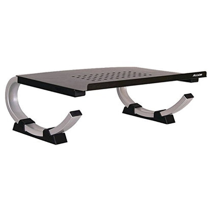Allsop Redmond Adjustable Laptop Stand, Vented Curved Sturdy Metal Ergonomic Riser, Black (ASP30498) - style: Laptop Stand