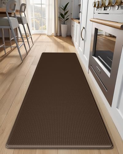 Kitchen Mats for Floor - 17"x59" Anti Fatigue Mats for Kitchen Floor - Non Slip Cushioned Rugs for Standing - Brown - color: Brown, size: 1pc: 17" x 59" x 0.4"