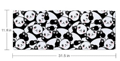 Cute Baby Panda Large Gaming Mouse Pad,Mouse Pad Gaming 31.5 x 11.8 in Mouse Mat Desk Pad,Large Desk Mat,Extended Keyboard Mousepad with Non-Slip Base and Stitched Edge for Desk Home Office - color: Cute Baby Panda