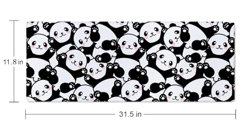 Cute Baby Panda Large Gaming Mouse Pad,Mouse Pad Gaming 31.5 x 11.8 in Mouse Mat Desk Pad,Large Desk Mat,Extended Keyboard Mousepad with Non-Slip Base and Stitched Edge for Desk Home Office - color: Cute Baby Panda