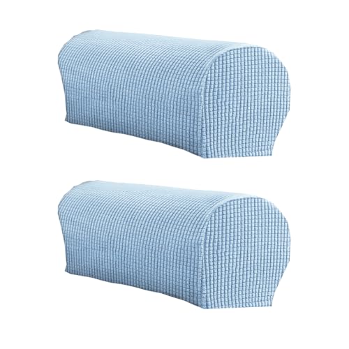 LINGXIYA Set of 2 Sofa Armrest Cover, Soft Stretch Arm Cover for Recliners Sofas Chairs,Couch Furniture Armrest Protector Covers - color: Sky Blue