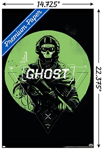 Trends International Call of Duty: Modern Warfare 2 - Ghost Emblem Wall Poster, 14.725" x 22.375", Premium Poster & Mount Bundle - color: Premium Poster & Mount Bundle, size: 22.4"L x 14.7"W
