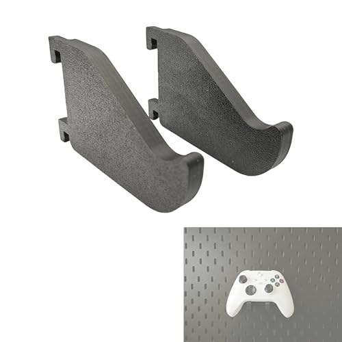 2Pcs Game Controller Holder for IKEA Skadis Pegboard, Controller Wall Stand Mount, Compatible with Xbox/PlayStation/Nintendo Game Controllers/Game Pads/Headphone