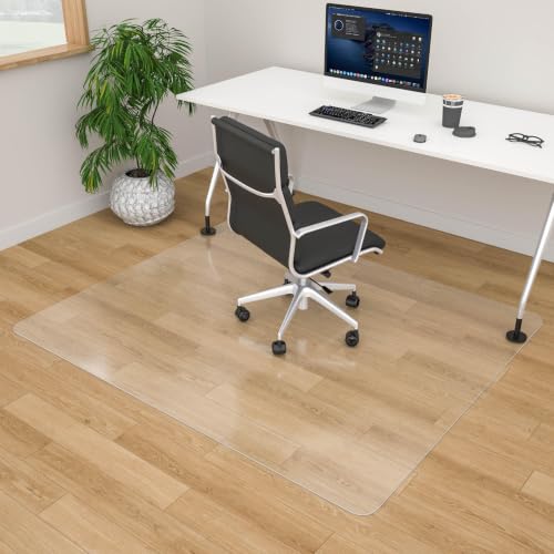 100pointONE Office Chair Mat for Hardwood Floors, 48" x 48" Easy Glide Computer Chair Mat, Clear Floor Protector for Chairs - color: Clear, size: 48" x 48" Rectangular