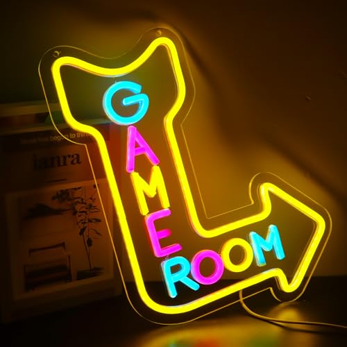 Game Room Neon Signs for Wall Decor，Led Neon Light for Man Cave, Gamer Party Decorations Gifts - style: Game room001