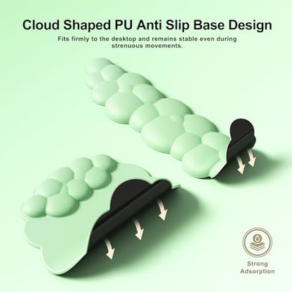 MOKURU Cloud Mouse Pad with Wrist Rest, Cloud Keyboard Wrist Rest, Mouse Pad Wrist Support, Ergonomic Keyboard Mouse Wrist Support (Green) - color: Green1
