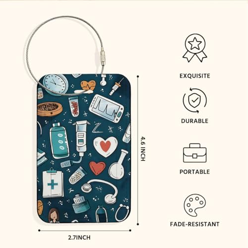 Medicine Theme ID Card Badge Holder with Wrist Lanyard, Portable Cards Protector, Medical Stuff Pattern for Bus Cards Work Badges, Suitable for Women Men Nurse Doctor - color: Medicine2