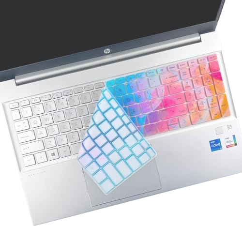Colorful Keyboard Cover for HP Pavilion & HP 17.3" Laptop 17t 17z 17-cn 17-cp Series 17z-cp200/cp300 17t-cn300 17t-cn000/cn200 17-cp3005dx 17-cp3055cl 17-cn2083dx 17-cn3003dx 17-cn4153cl 17-cn4065cl - color: Colorful(Regular Letters)