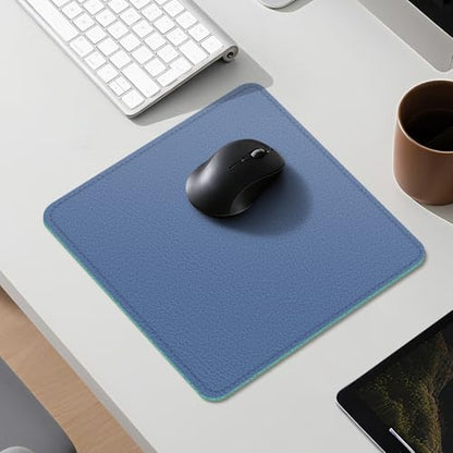 Dual Sided Leather Desk Mat - Waterproof Desk Pad - Ideal for Large Mouse Pad and Desk Mats on Top of Desks (Blue, 11"*8") - color: Blue, size: 11"*8"